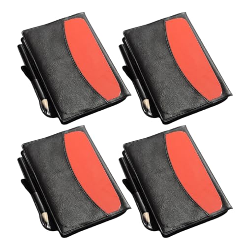 Gogogmee 4 Set Big Soccer Referee Warning Cards with Leather Wallet Includes Red Yellow Cards Pencil for Volleyball Basketball and Soccer Matches
