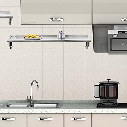 Image of HALLY SINKS & TABLES H Stainless Steel Shelf 18 x 72 Inches, 500 lb, Commercial Wall Mount Floating Shelving for Restaurant, Kitchen, Home and Hotel