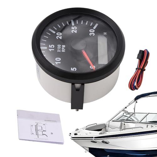 Tacómetro de 85 mm, tacómetro marino, fueraborda, impermeable, tacómetro para barcos, 0 – 3000 rpm, panel marino, medidor de velocidad impermeable para barco, Y