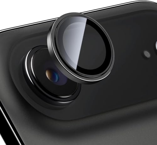 Image of Skinomi Camera Lens Protector Compatible with iPhone 17 Air, [Anti-Scratch] Premium Tempered Glass Film Aluminum Alloy Lens Ring Cover- Black Titanium