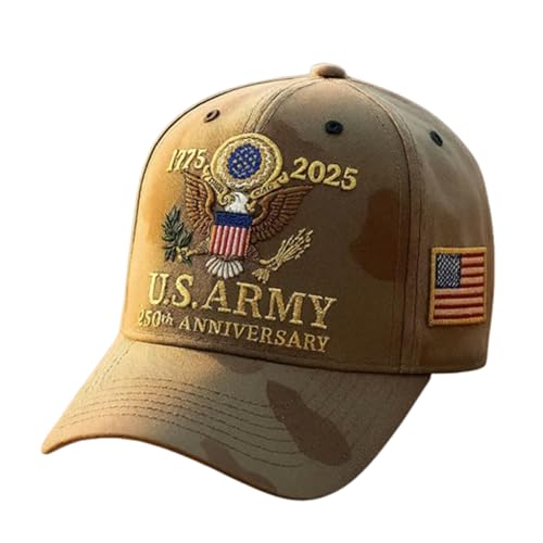 250th Anniversary Army Hat Embroidered Tribute Veterans Hat History from Cap for Honoring Our Military Heroes (E)