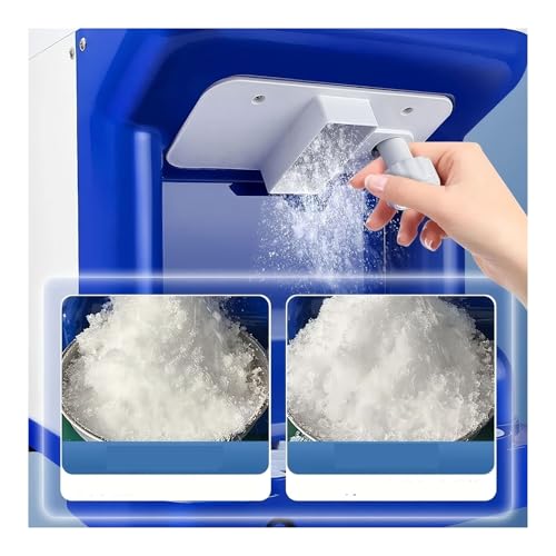 Máquina fabricadora de hielo, ralladora comercial de hielo eléctrica por hora, máquina para conos de nieve, con caja de hielo, mesa de trabajo, para hogar/cocina/acampada/RV miniatura 6