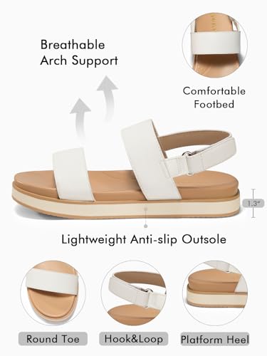 Image of Coutgo Women's Arch Support Adjustable Strap Flat Sandals
