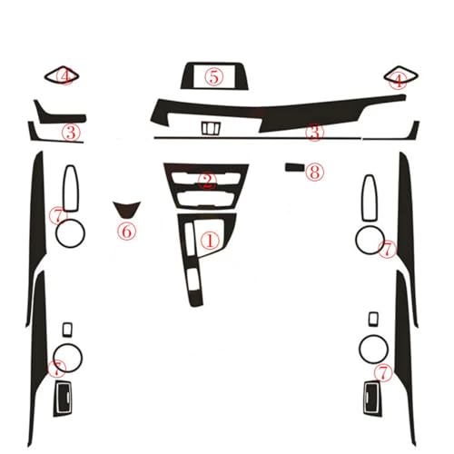 Sticker carbone 5D BMW X1 F48 : habillage intérieur luxe de console centrale