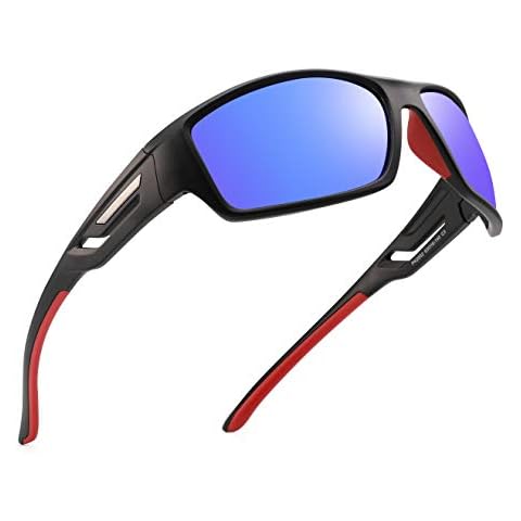 PUKCLAR Polarised Sports Sunglasses for Men Women Driving Sunglasses Cycling Running Fishing Goggles Unbreakable Frame Cover