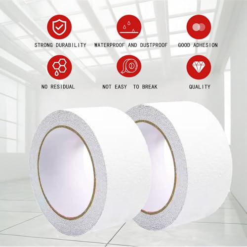 YMWALK Rutschfestes Klebeband, hohe Traktion, rutschfestes Griffband, 5 cm x 5 m, selbstklebend, rutschfest, Terrassenstreifen, wasserdichtes Schleifband für Treppen, Trittstufen, Außen- und