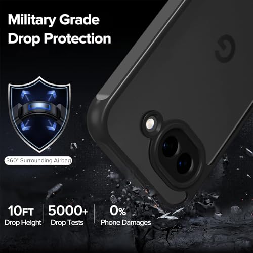 ivoler Funda Mate Negro para Google Pixel 10a con 2 Piezas Cristal Templado, [Protección Militar] Carcasa Protectora Antigolpes Trasera Translúcida Antihuellas Antiarañazos Duro Bumper Case - imagen 3