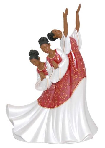Ebony Treasures® Giving Praise in red African American Dancer Trio 9.25" Tall