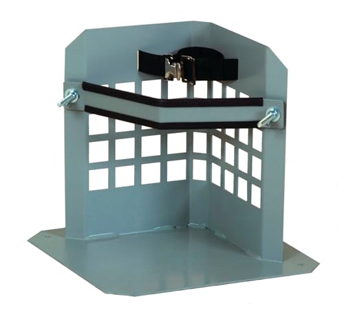 Image of Justrite Steel Gas Cylinder Floor Mount Storage Stand, Holds One 4 inch-12 inch Cylinder, Made in The USA, 35282