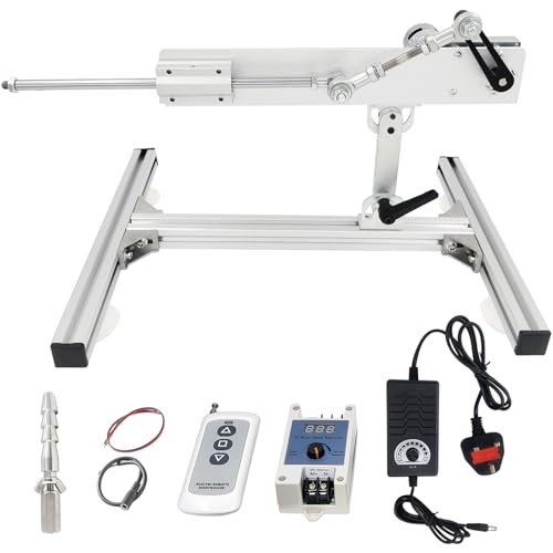 High Torque Reciprocating Cycle Linear Actuator Motor 24V, Stroke 1.18"-6",Variable Speed 120rpm Max,Pushing Force 40lbs Max,with Stand Kit,Remote Control,End Connector(24V150mm120rpm)