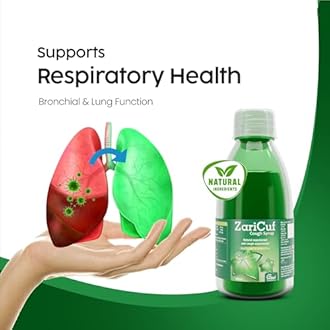 Cough Syrup - Natural Ivy & Thyme Extracts, Relief for Dry & Wet Cough, Bronchial & Lung Support for All Ages, 100ml