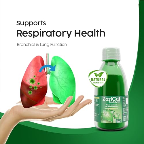 Cough Syrup - Natural Ivy & Thyme Extracts, Relief for Dry & Wet Cough, Bronchial & Lung Support for All Ages, 100ml