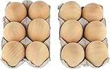 Samyo Unpainted Wooden Eggs for Easter, Spring Crafts, and Displays 2- 1/2 Inches x 1- 3/4 Inches (Pack of 12)