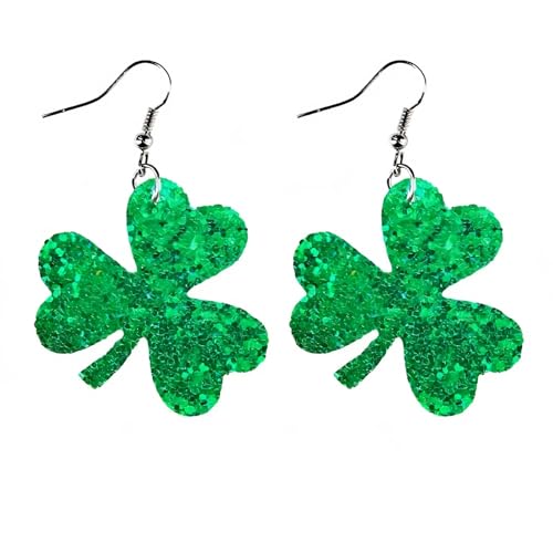 St Patricks Day Earrings for Women Green Sequin Shamrock Earrings Irish Holiday Earrings St Patrick's Day Earrings Saint Patricks Day Earrings Accessories Shirt Outfits for Women