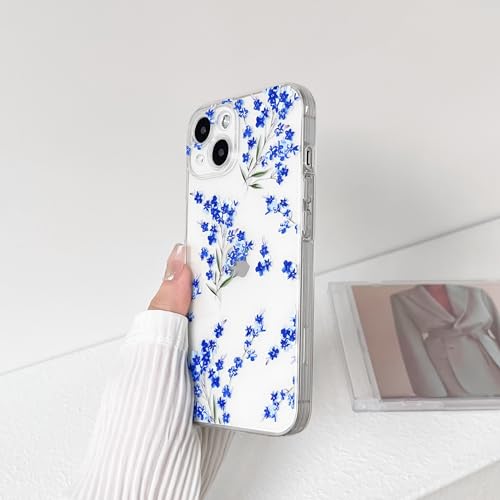 iPhone 13 hoesje TPU doorzichtig met wit bloemtak design, slank, schokbestendig, beschermhoes - Afbeelding 5