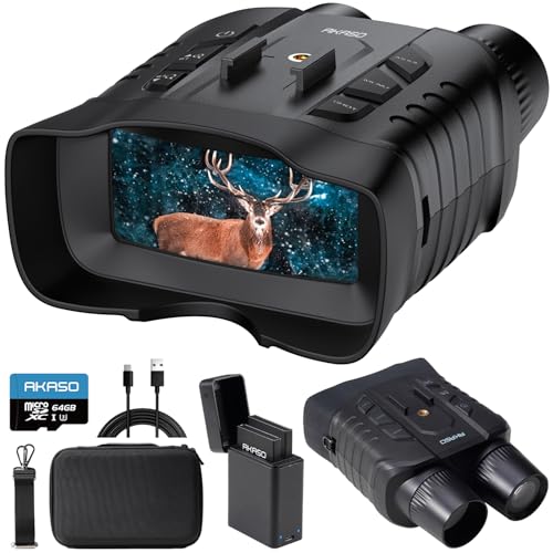 Image of AKASO Seemor-200 Night Vision Goggles with 64GB Card - 4K Full Color Night Vision Binoculars for Adults, App-Enabled Photo and Video Saving, AI-ISP 3280FT Viewing Range, 16x Zoom for Camping Hiking