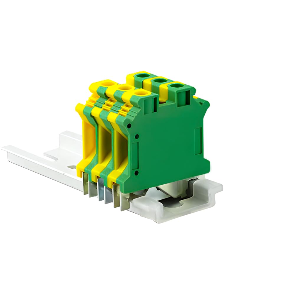 PE Din Rail Terminal Block 10Pcs USLKG-10N Schraube Terminal Blöcke Boden Klasse Stecker USLKG10N Draht Leiter