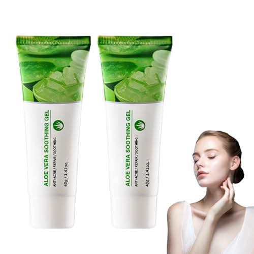 2PC Aloe Vera Pure Natural Gel, Natural Soothing Nourishing, Moisturizing Firming Cream, Pleasant Non-Greasy Texture Nourishes, Hydrates and Refreshes Your Skin Excellent After Hair Removal After Sun