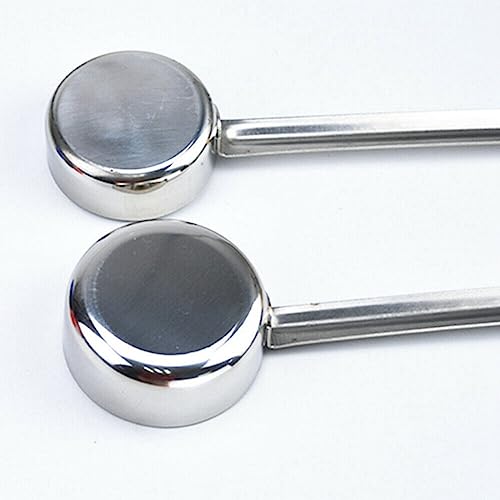 Folceretsc Pizza Spread Sauce Ladle Rubber Handle Flat Bottom Kitchen Cooking Spoon Stainless Steel Measuring Stir Soup Spoon -6 Oz - Image 2