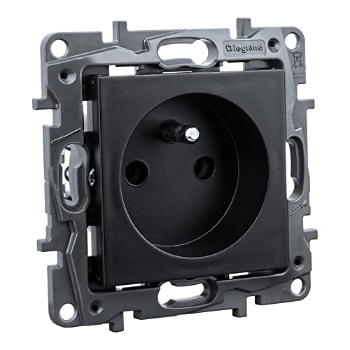 Prise 2P + E franz. Système Niloe Step encastré Noir