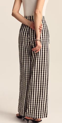 Women Wide-Leg Pants Solid Color Elastic High Waist Loose Trousers Casual Sweatpants Straight Bottoms3