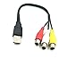 Duttek RCA to USB Cable, USB to RCA Cable, USB A 2.0 Male to 3 RCA Female Video Audio Capture Card Adapter Cable for PC,MAC 25cm/10 inch
