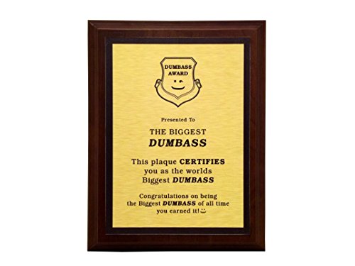 aahs!! Engraving Worlds Greatest Plaques (Biggest Dumbass, Gold)