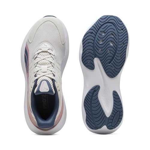 Image of Puma Unisex-Adult Feather Gray-Poised Pink-Dark Indigo Running Shoe