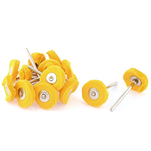 Aexit 15 Pcs Power Polishing Parts & Accessories 3mm Shank 22mm Dia Electric Drill Polish Buffing Buffing Wheels Wheel Yellow