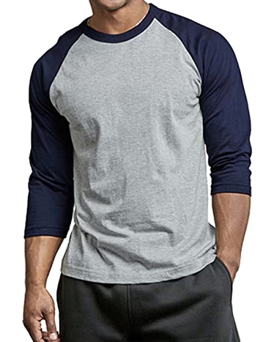 Herren Lässiges Raglan-Baseball-T-Shirt, L