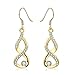 Daesar Boucles D'Oreilles Femme, Boucles D'Oreilles Plaqué Or pour Femme Infinity Zircon Cubique Earbague Gold