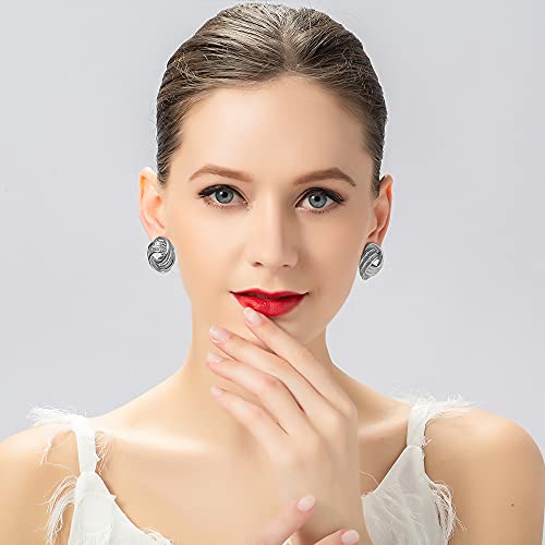 Gold Silver Love Knot Clip On Earrings for Women, Fashion Clip On Earring No Pierced Earring3