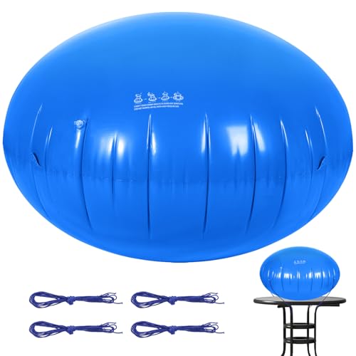 54in Dome Patio Furniture Cover Airbag, Dia Reusable Weather Resistant Dome Airbag Round Dome Airbag Kit with 4 Ropes to Fix for Outdoor Patio Furniture