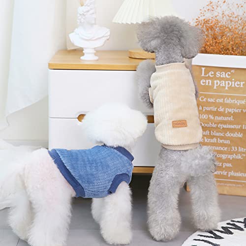 YAODHAOD Hundepullover, Hundekleidung, Plüsch, weich, dick, warm, für Winter, Hunde, Katzen, Aprikose (blau, L)