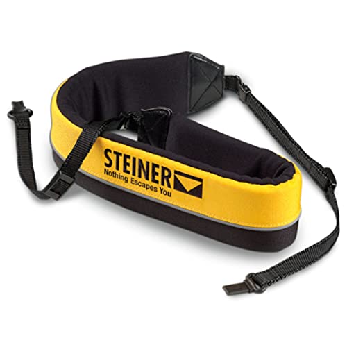 Image of STEINER Commander 7x50c Marine Black Binoculars with Compass (2305), Yellow Floating Strap with ClicLoc Tabs (769) and Black Microfiber Cleaning Cloth