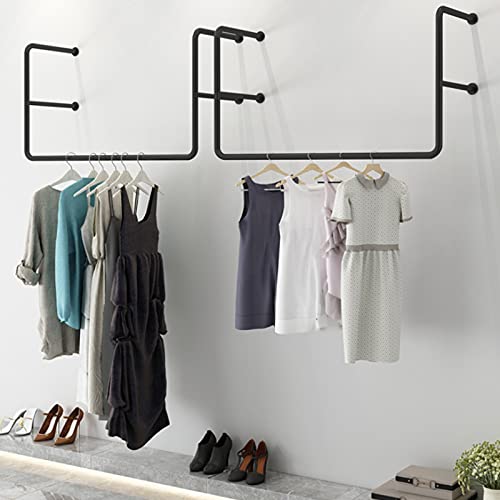 Perchero industrial de pared rústico con tubos estables de gran capacidad y diseño compacto 8