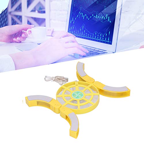 PC Cooler Cooling Pad, Folding Laptop Cooling Pad, Luminous USB Portable Cooler Fan for Students & Business Man (Yellow) miniatura 2
