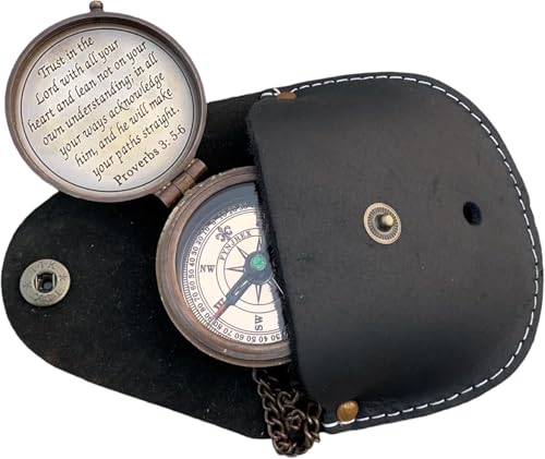 Brújula Grabada para Hombre Proverbios 3:5-6 “Confía en el Señor” | Regalo de Bautizo, Comunión, Graduación miniatura 5