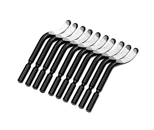 Deburring Tool Kit, 10pcs Rotary Deburr Blades Set Without Handle, Great Burr Remover Hand Tool for Wood/Plastic/Aluminum/Copper and Steel (Blades)