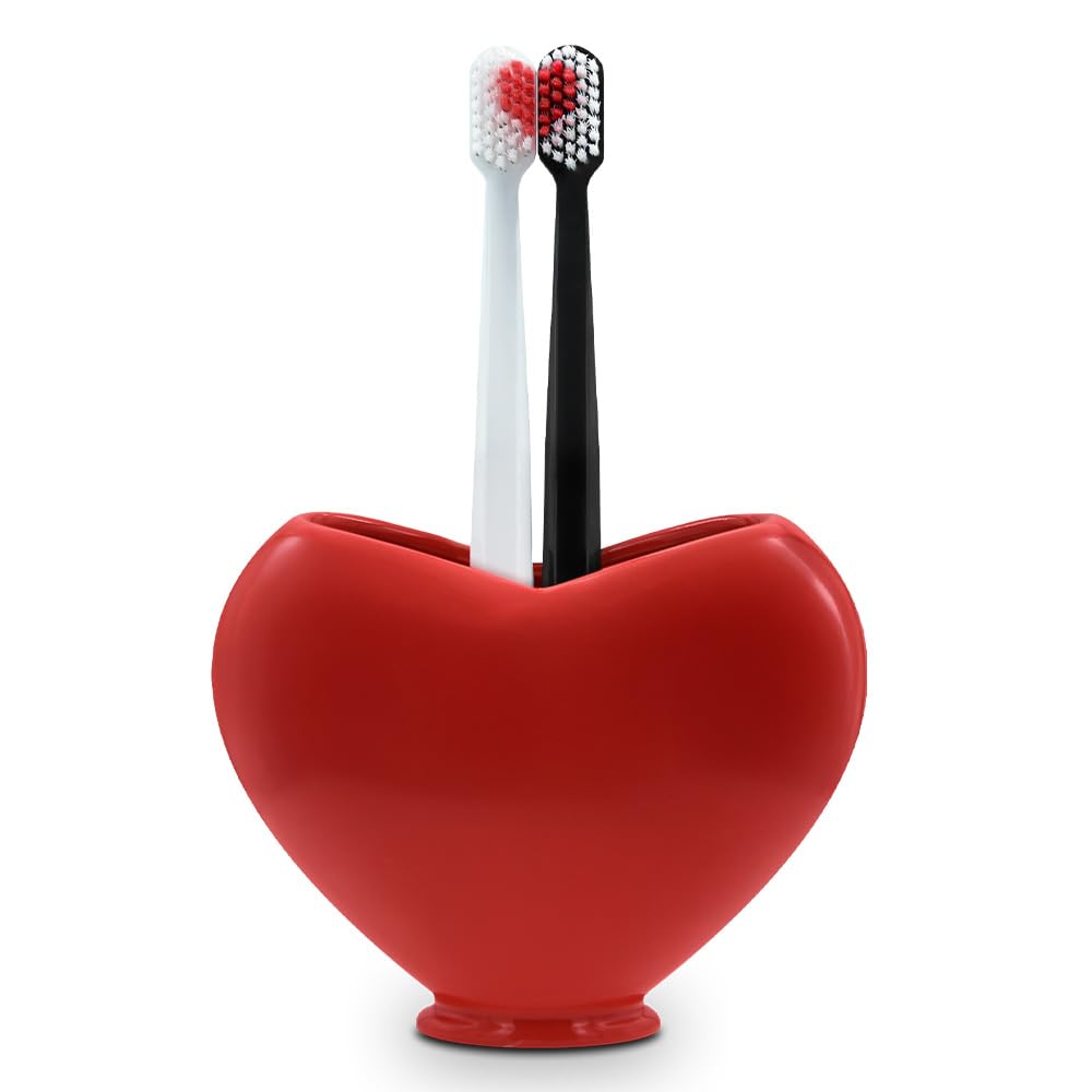 Coffret cadeau brosses à dents en cœur duo romantique pour l'anniversaire de couple