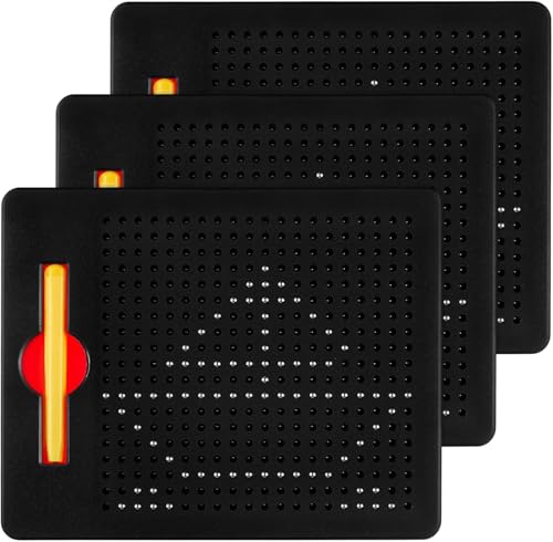 Image of 1 Pcs Magnetic Drawing Board Kids Toddler Magpad Travel Learning Magnet Game Writing Pad with Stylus Pen Ball Beads Educational Toy Gift for Child Time Activities Play (Black) (1 Pcs)