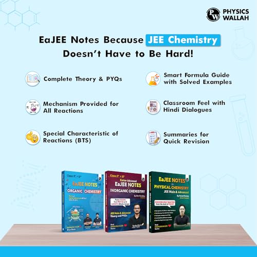 Image of PW EaJEE Handwritten Notes For Organic, Inorganic, Physical Chemistry Combo Set of 3 Books For JEE Main & Advanced | Chapterwise and Topicwise Notes | Handpicked Practice Questions & PYQs