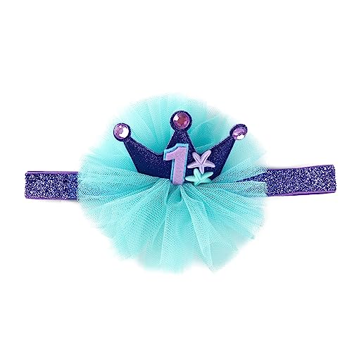 Nuolich Baby Girls 1st Birthday Headband Mermaid Crown Princess Party Decor image 5