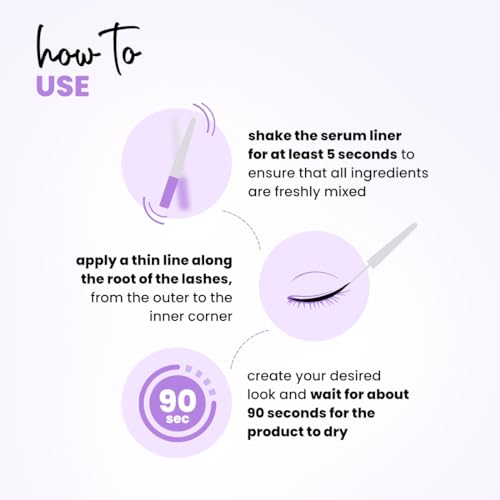 Image of Plum Lash Serum Eyeliner | Clinically Proven To Boost Lash Growth | Intensely Pigmented | Matte Finish | Smudge-Proof | 02 Blue-ming (Pack of 2)