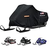 NEVERLAND 420D Heavy Duty Snowmobile Cover – Waterproof, Windproof Outdoor Protection with Dual Air Vents, Reflective Accents & Carry Bag, Fits for Polaris, Yamaha, Ski-Doo, Arctic Cat(up to 130')