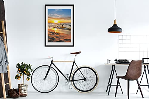 Affiche Coucher de Soleil Tableau Décoratif Cadre Bois 50x70 cm - 2