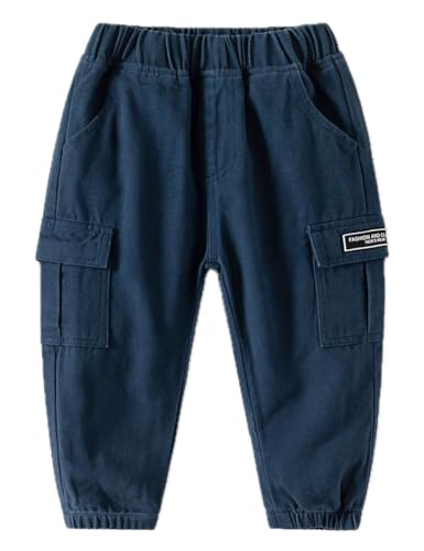 Boys Cargo Pants Kids Elastic Waist Trousers Casual Outdoor Hiking Jogging Pants