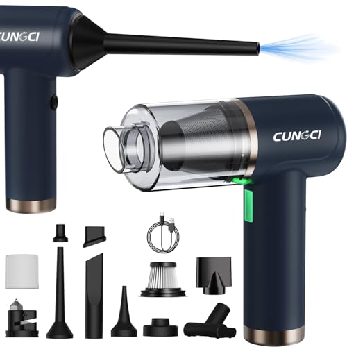 CungCi Car Vacuum Handheld Vacuum Portable Cordless, 18000Pa 5 in 1, 100W Brushless Motor, High Power Vacuum Cleaner with Window Breaker Hammer, LED Light, Multi-Nozzles for Car, Home, Pet, Office