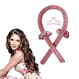 Heatless Curls Band, Hair Lockenstab Hair Rollers, Hair Curler Ribbon, Tik Tok Rutschfest Heatless Lockenwickler, mit Haarnadel,Wave Formers über Nacht,Locken Ohne Hitze Band (Rosa-1 pack)