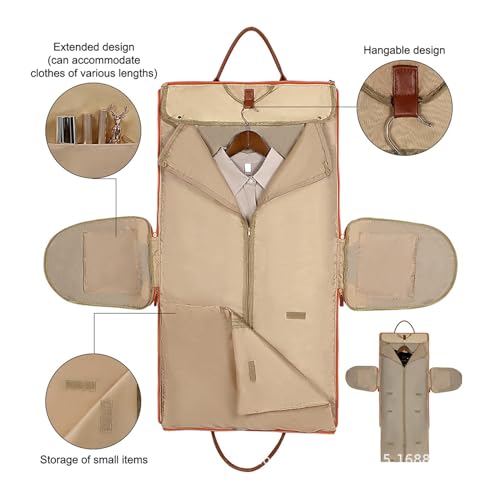 Suit Storage Bag PU Garment Bag Convertible Garment Duffle Bag with Shoes Garment Bags for Travel, Business(Black)4